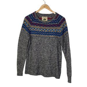 o'hanlon mills Womens Fair Isle Sweater Gray Multicolored Long Sleeve Size Xs
